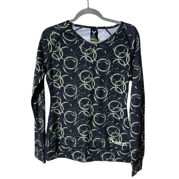 Burton Mid Weight Dryride Base Layer SZ M Women Black Swirl Ski Snowboard - Picture 1 of 6